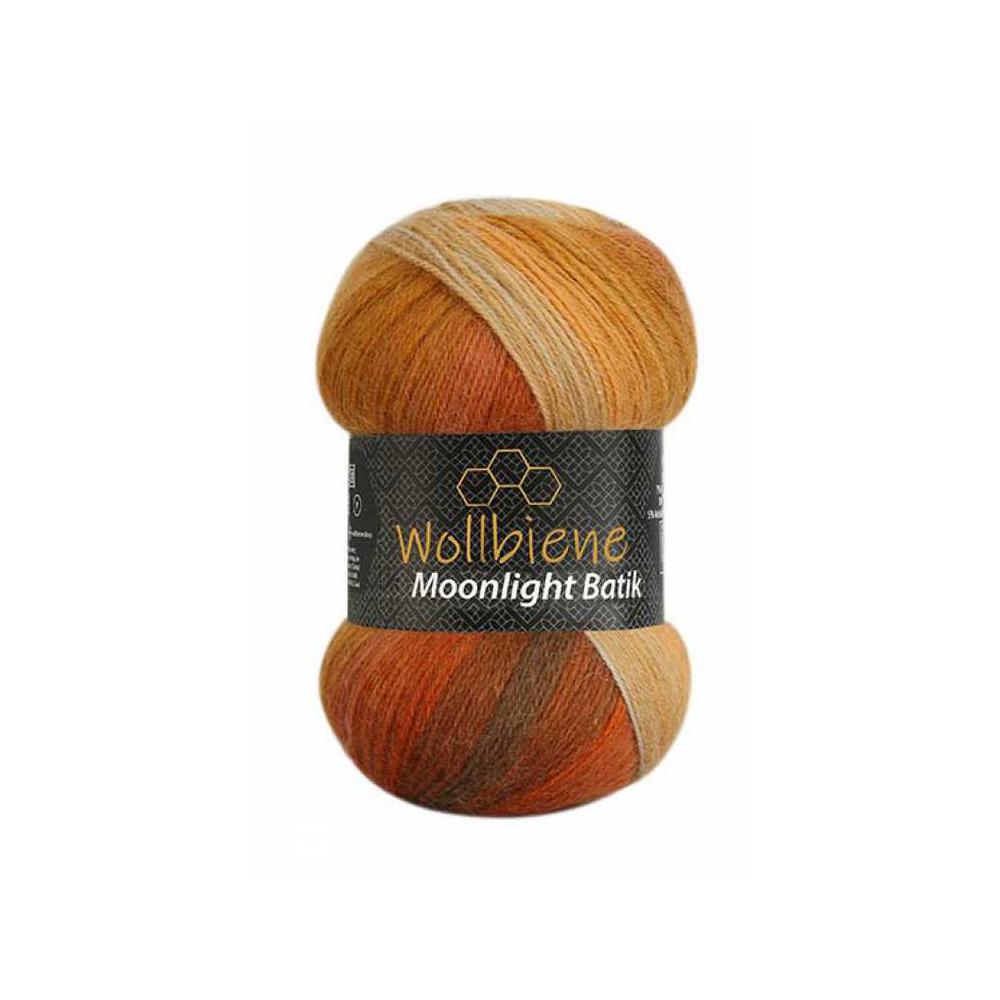 Orange, Twine/Thread/Cord, Art & School, Wollbiene, Moonlight Batik, Acrylic & Wool, Yarn, 2800, Terracotta & Beige, 733070